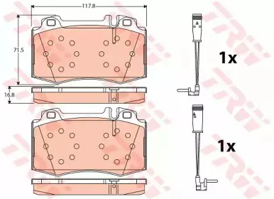 GDB1543 TRW Комплект тормозных колодок, дисковый тормоз