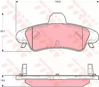 GDB1580 TRW Комплект тормозных колодок, дисковый тормоз