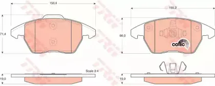 GDB1605 TRW Комплект тормозных колодок, дисковый тормоз