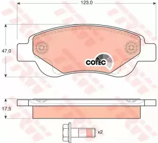 GDB1633 TRW Комплект тормозных колодок, дисковый тормоз