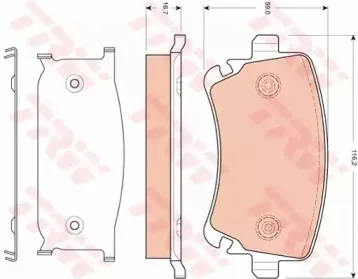 GDB1661 TRW Комплект тормозных колодок, дисковый тормоз