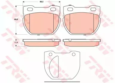 GDB1666 TRW Комплект тормозных колодок, дисковый тормоз