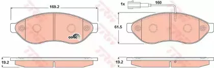 GDB1681 TRW Комплект тормозных колодок, дисковый тормоз