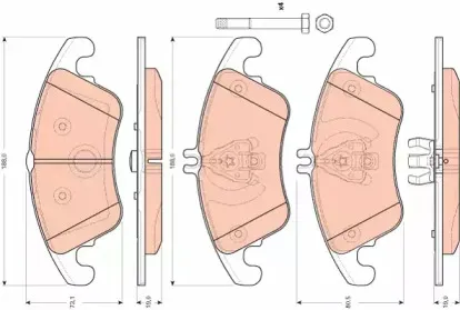 GDB1737 TRW Комплект тормозных колодок, дисковый тормоз