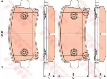 GDB1784 TRW Комплект тормозных колодок, дисковый тормоз