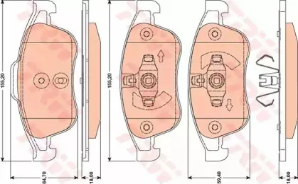 GDB1789 TRW Комплект тормозных колодок, дисковый тормоз