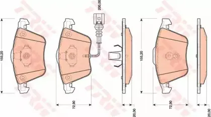 GDB1809 TRW Комплект тормозных колодок, дисковый тормоз