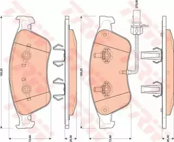 GDB1811 TRW Комплект тормозных колодок, дисковый тормоз