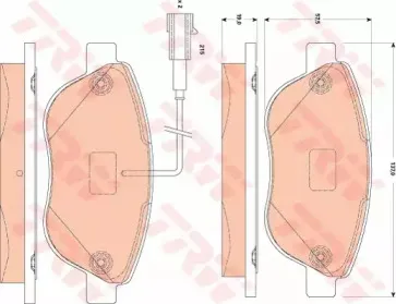 GDB1829 TRW Комплект тормозных колодок, дисковый тормоз