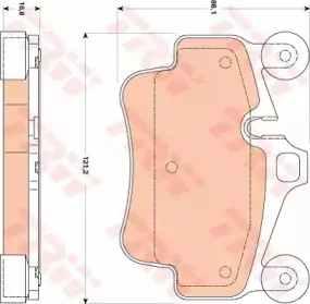 GDB1836 TRW Комплект тормозных колодок, дисковый тормоз