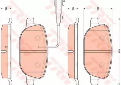 GDB1851 TRW Комплект тормозных колодок, дисковый тормоз