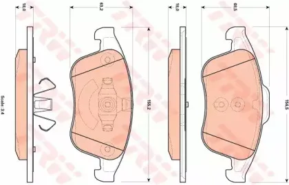 GDB1896 TRW Комплект тормозных колодок, дисковый тормоз