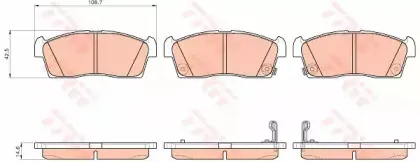 GDB1940 TRW Комплект тормозных колодок, дисковый тормоз