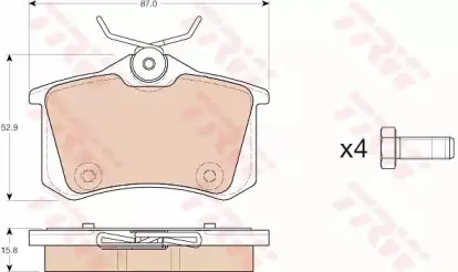 GDB1973 TRW Комплект тормозных колодок, дисковый тормоз