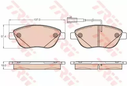 GDB2001 TRW Комплект тормозных колодок, дисковый тормоз