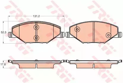 GDB2027 TRW Комплект тормозных колодок, дисковый тормоз
