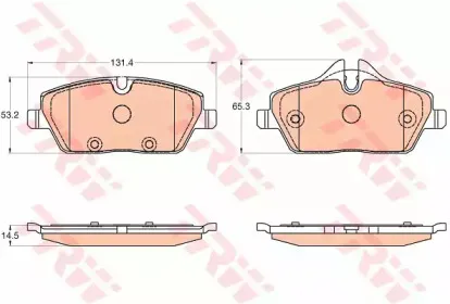 GDB2038 TRW Комплект тормозных колодок, дисковый тормоз