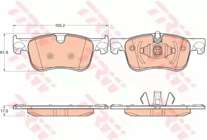 GDB2062 TRW Комплект тормозных колодок, дисковый тормоз