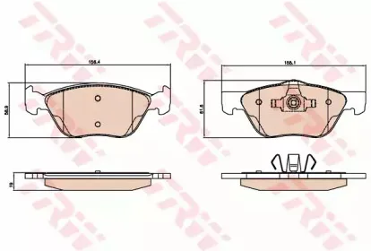 GDB2067 TRW Комплект тормозных колодок, дисковый тормоз