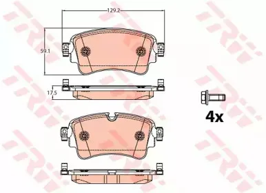GDB2132 TRW Комплект тормозных колодок, дисковый тормоз