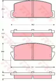 GDB214 TRW Комплект тормозных колодок, дисковый тормоз