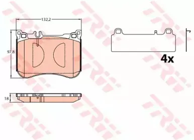 GDB2144 TRW Комплект тормозных колодок, дисковый тормоз