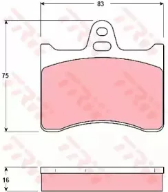 GDB262 TRW Комплект тормозных колодок, дисковый тормоз