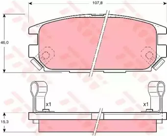 GDB3044 TRW Комплект тормозных колодок, дисковый тормоз