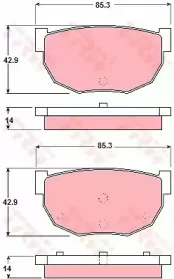 GDB306 TRW Комплект тормозных колодок, дисковый тормоз