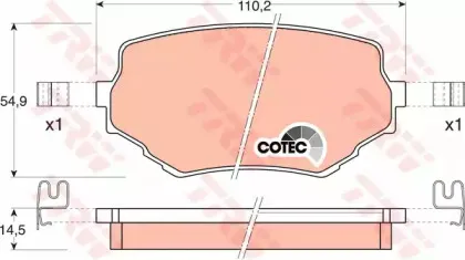 GDB3132 TRW Комплект тормозных колодок, дисковый тормоз