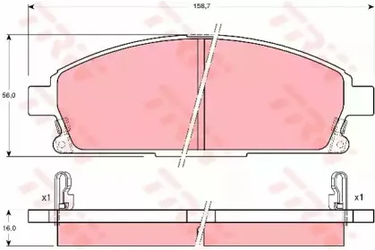 GDB3167 TRW Комплект тормозных колодок, дисковый тормоз