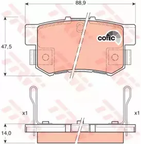 GDB3175 TRW Комплект тормозных колодок, дисковый тормоз
