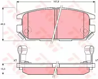 GDB3199 TRW Комплект тормозных колодок, дисковый тормоз