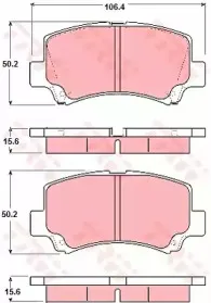 GDB3221 TRW Комплект тормозных колодок, дисковый тормоз