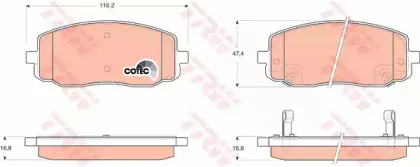 GDB3369 TRW Комплект тормозных колодок, дисковый тормоз