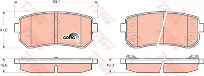 GDB3451 TRW Комплект тормозных колодок, дисковый тормоз