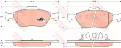 GDB3457 TRW Комплект тормозных колодок, дисковый тормоз