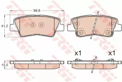 GDB3537 TRW Комплект тормозных колодок, дисковый тормоз