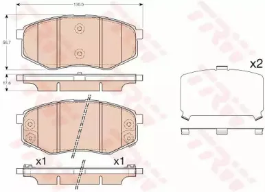GDB3553 TRW Комплект тормозных колодок, дисковый тормоз