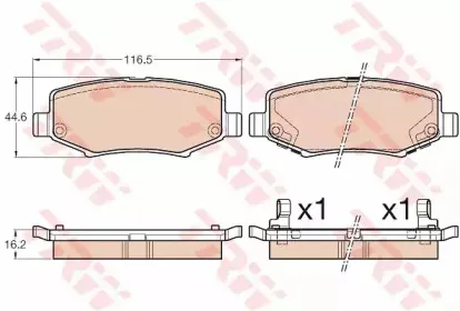 GDB3565 TRW Комплект тормозных колодок, дисковый тормоз