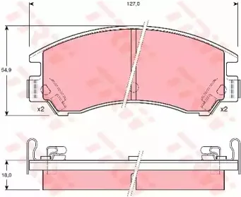 GDB380 TRW Комплект тормозных колодок, дисковый тормоз