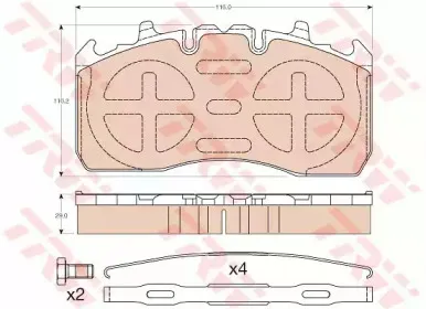 GDB5112 TRW Комплект тормозных колодок, дисковый тормоз