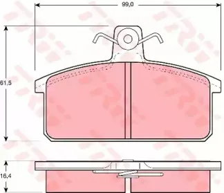 GDB657 TRW Комплект тормозных колодок, дисковый тормоз