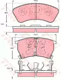 GDB735 TRW Комплект тормозных колодок, дисковый тормоз