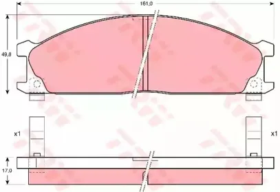 GDB766 TRW Комплект тормозных колодок, дисковый тормоз