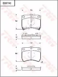 GDB7740 TRW Комплект тормозных колодок, дисковый тормоз