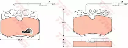 GDB808 TRW Комплект тормозных колодок, дисковый тормоз