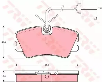 GDB900 TRW Комплект тормозных колодок, дисковый тормоз