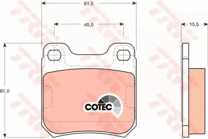 GDB915 TRW Комплект тормозных колодок, дисковый тормоз