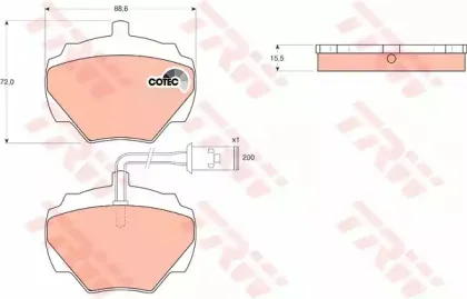 GDB976 TRW Комплект тормозных колодок, дисковый тормоз
